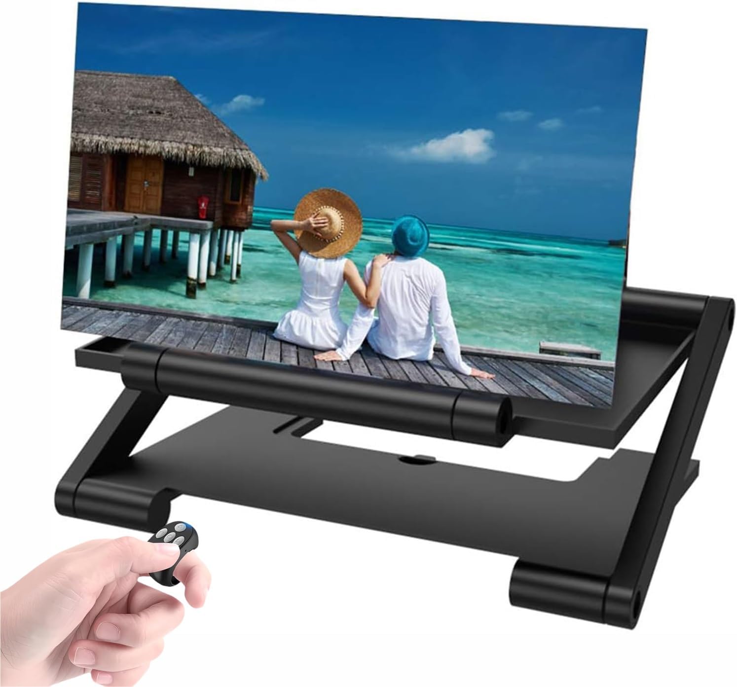 The 3D Foldable Screen Magnifier with Bluetooth Remote Control Perfectly Suits Videos, Movies, and Gaming Scenarios.