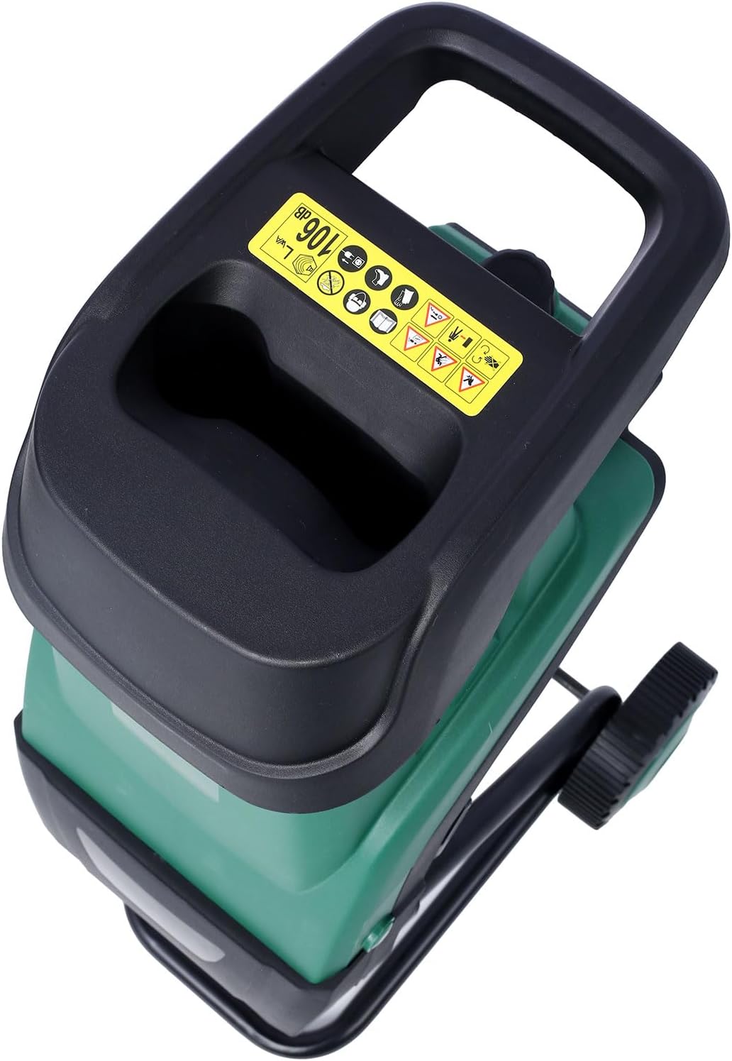 2600W Electric Wood Chipper Shredder, 15-Amp 1.77" Max Cutting Diameter, 60L Collection Bag, Portable Mulcher with Wheels & Overload Protection, Green