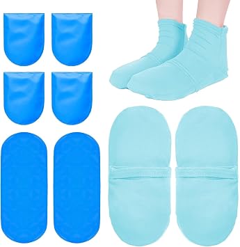 Reusable Cold Therapy Socks, Ice Pack for Feet Heels Injuries Swelling, Hot and Cold Therapy Socks for Plantar Fasciitis Neuropathy Chemotherapy Pain Relief for Foot Ankle Green