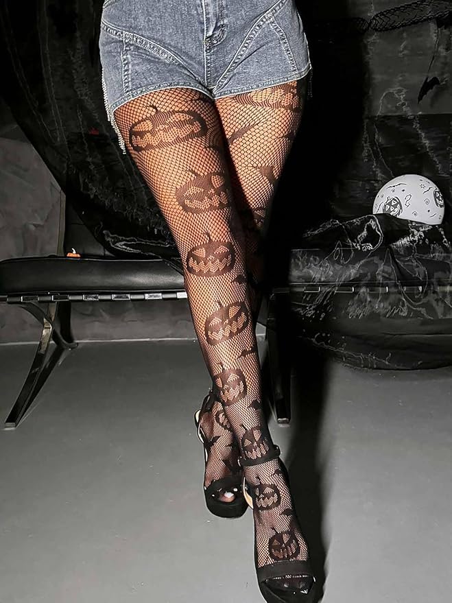 Image of Fishnet Stockings Lace Patterned Tights High Waist Pantyhose Fishnets for Women