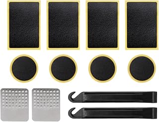 Garneck Bike Tire Repair Tool Kit with Repair Sticker and Tire Lever Set | Black Silver Plastic Rubber Alloy, Lightweight Tools for Cycling Enthusiasts