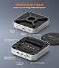 NOVOO Mac Mini M4 Dock SSD NVMe Case USB C Hub Stand - All-in-One 10Gbps Extension Docking Station with 8TB NVMe SD/TF Card Reader Audio Magnetic Design Plug & Play for Mac Mini M4/M4 Pro