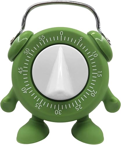 Keleely Temporizador de cocina, para hornear, enseñar a cocinar, entrenamiento de huevos, lindo temporizador de cuerda de giro de 60 minutos con