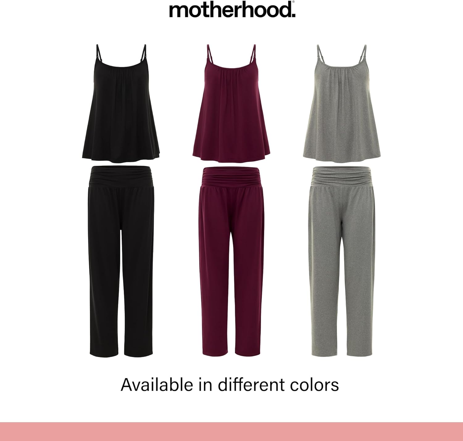 Motherhood Maternity Womens Swing Cami and Foldover Pant Set, Heather Grey, Large - Image 5