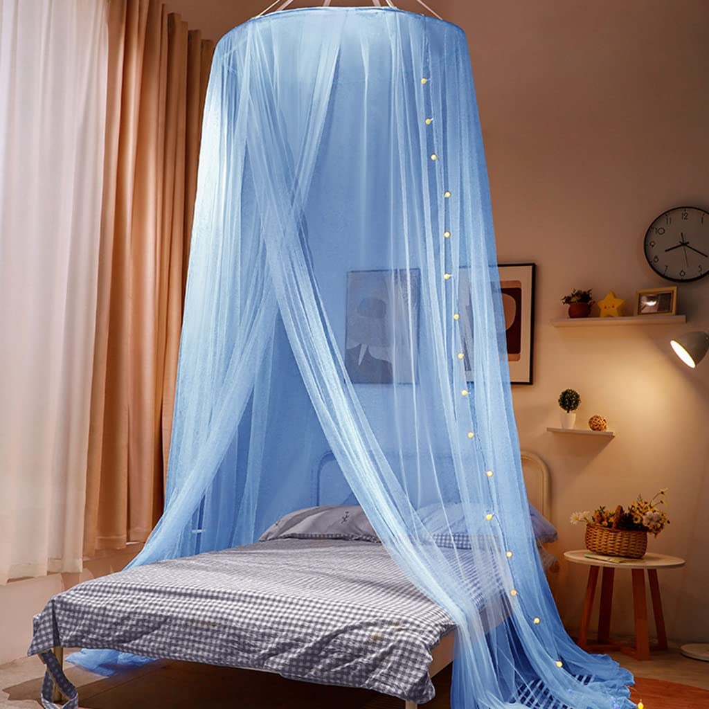 DXTFDHB Bed Canopy Lace Dome Sheer Mesh Bed Curtains - Anti-Mosquito Dome Bedding Net for Twin Full Queen King Size Bed