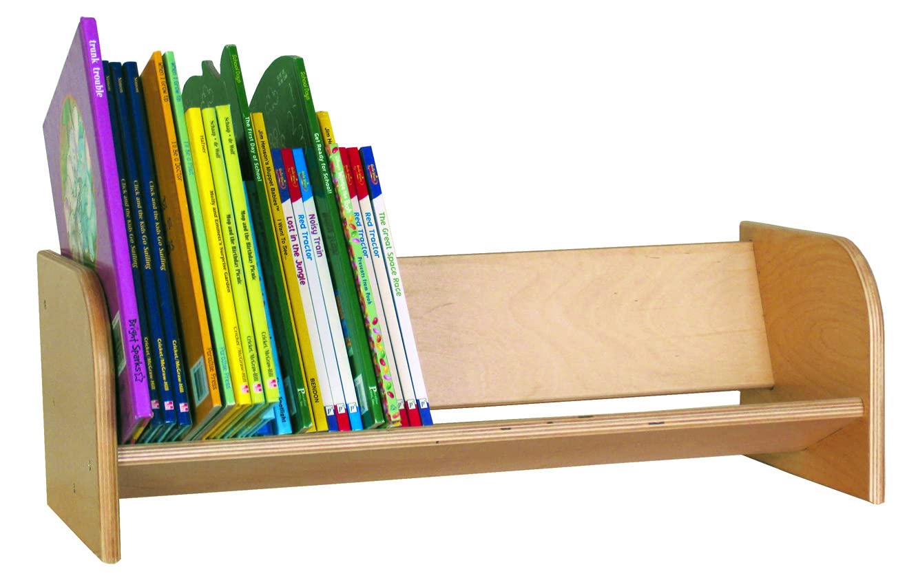 Wood Designs WD13900 Book Display Rack – Wooden Classroom Book Organizer, 8" H x 24" W x 10" D
