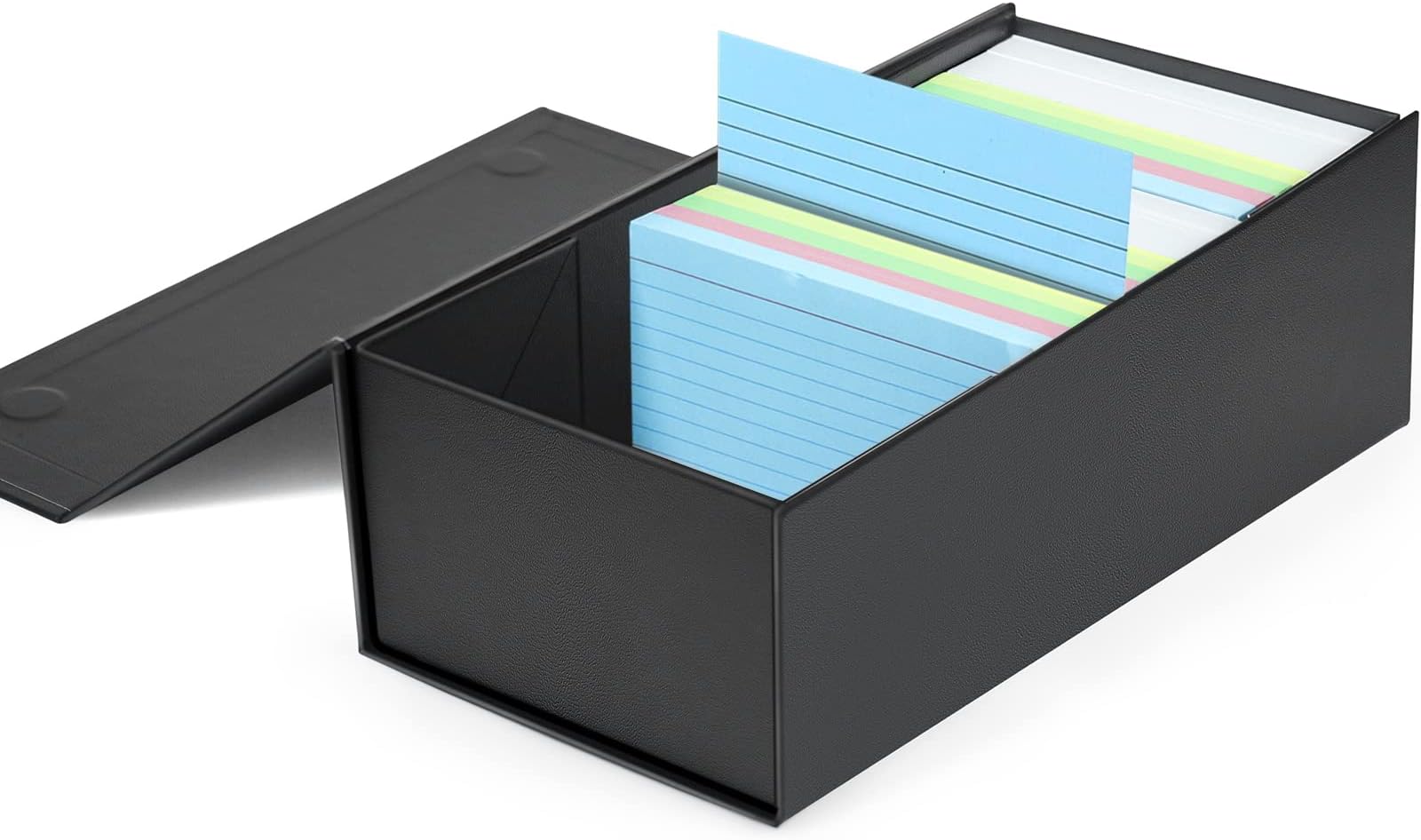 3x5 Index Card Holder Card File Box Organizer, Hold 1200 3x5-Inch Flash Cards 1 Pack Black