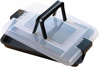 Original Kaiser Inspiration Backblech mit Deckel, Kuchen Transportbox, Backblech mit Transporthaube und klappbarem Griff 42 x 29 x 4 cm, praktisches Frischalten und Aufbewahren, Made in Germany