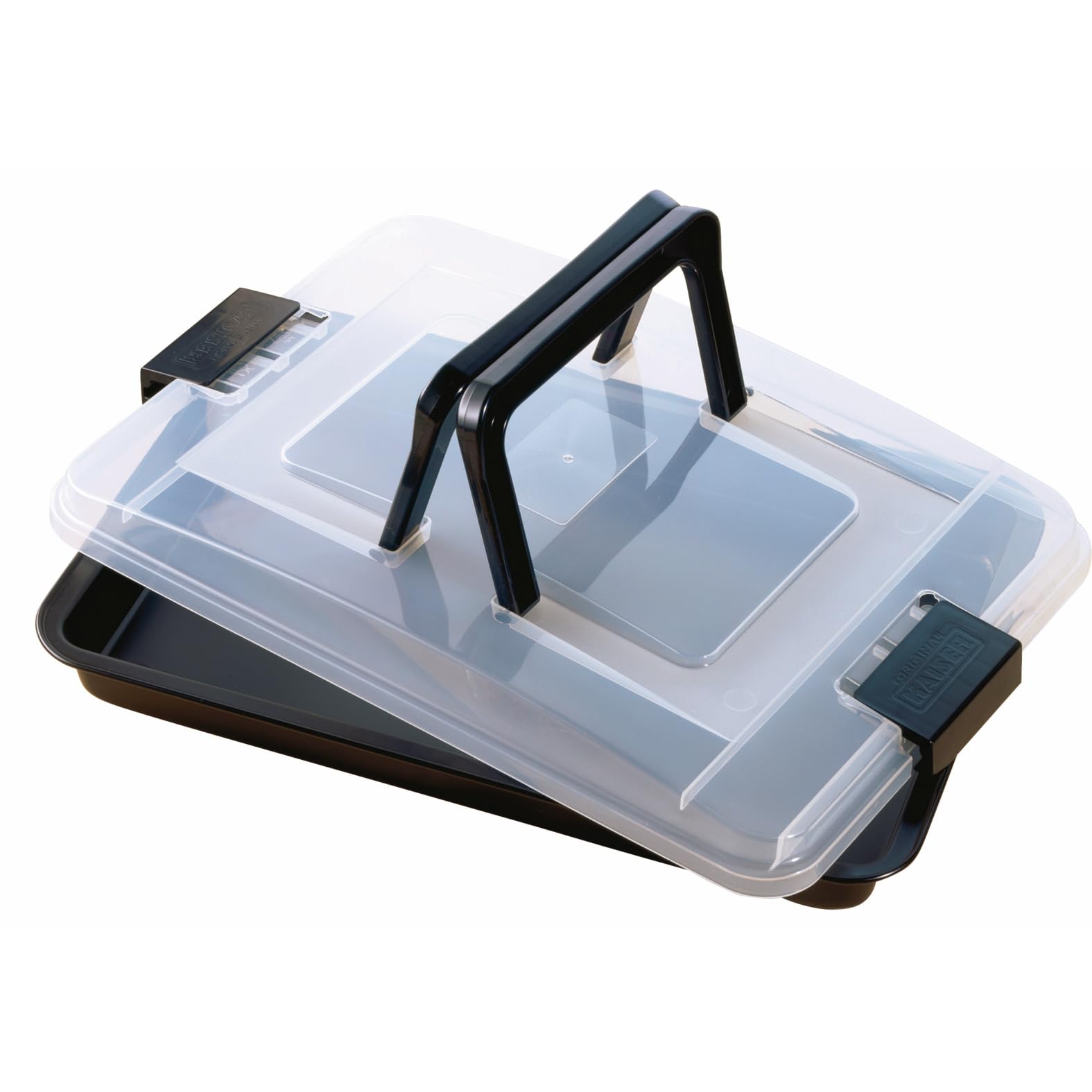 Original Kaiser Inspiration Backblech mit Deckel, Kuchen Transportbox, Backblech mit Transporthaube und klappbarem Griff 42 x 29 x 4 cm, praktisches Frischalten und Aufbewahren, Made in Germany