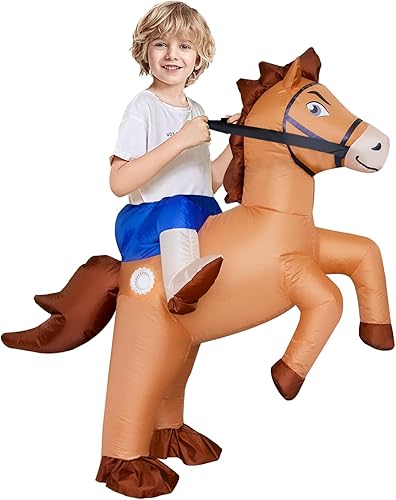Stegosaurus Disfraz inflable de caballo para niños, Halloween, montar a caballo, vaquero, disfraces divertidos para niños y niñas, fiesta de cosplay