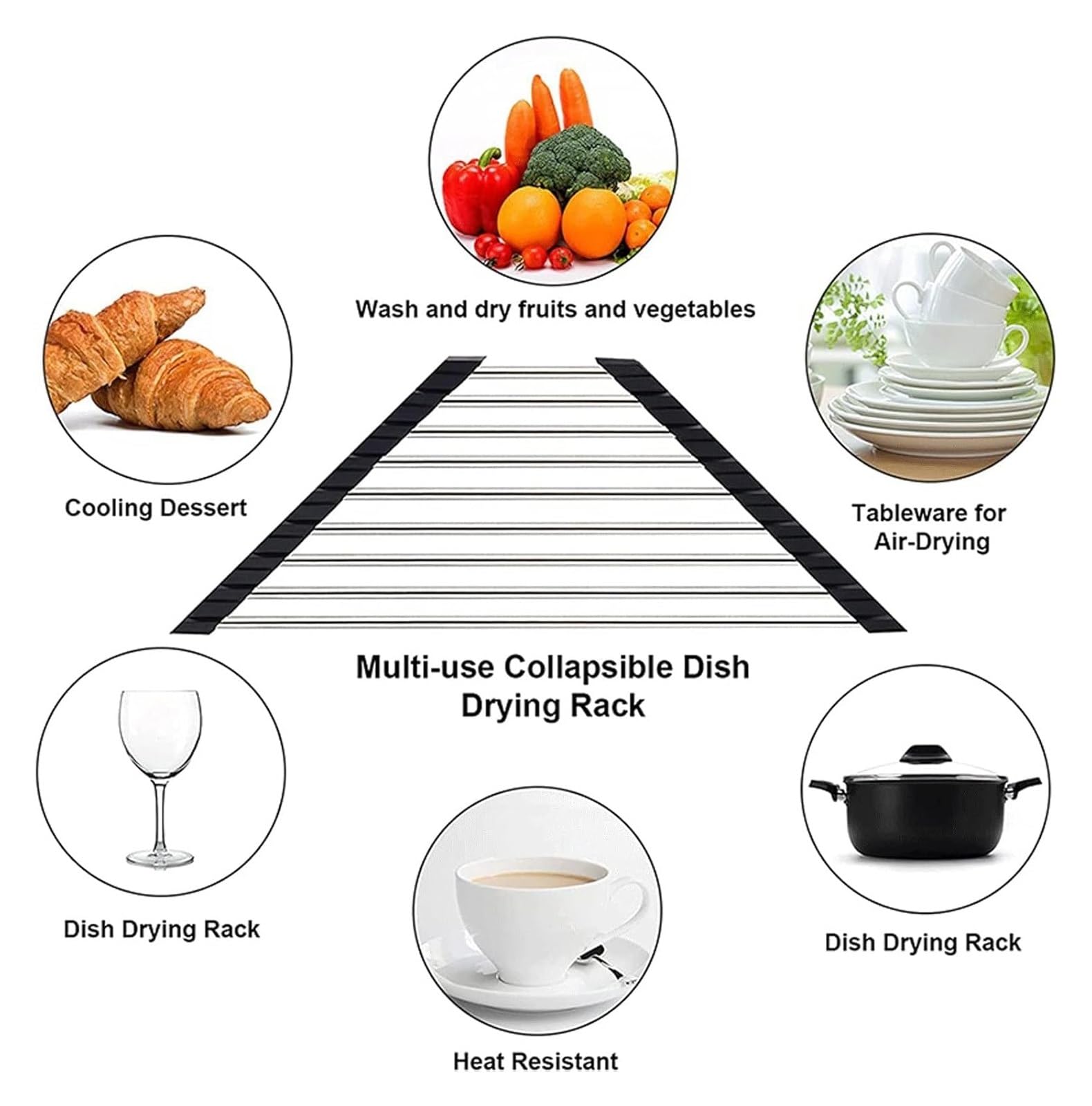 Scolapiatti Triangolo Scolapiatti Scolapiatti Lavello da Cucina Scarico Rack di stoccaggio Pieghevole Arrotolabile Spugna Straccio Mensola Porta Rubinetto Organizzatore da Cucina(Grey)