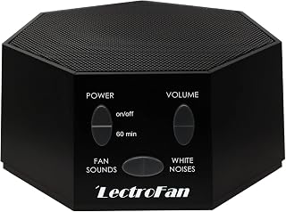 LectroFan Classic White Noise Machine - 20 Non-Looping Fan & White Noise Sounds for Sleep, Travel, Study | Adaptive Sound Technologies - Black