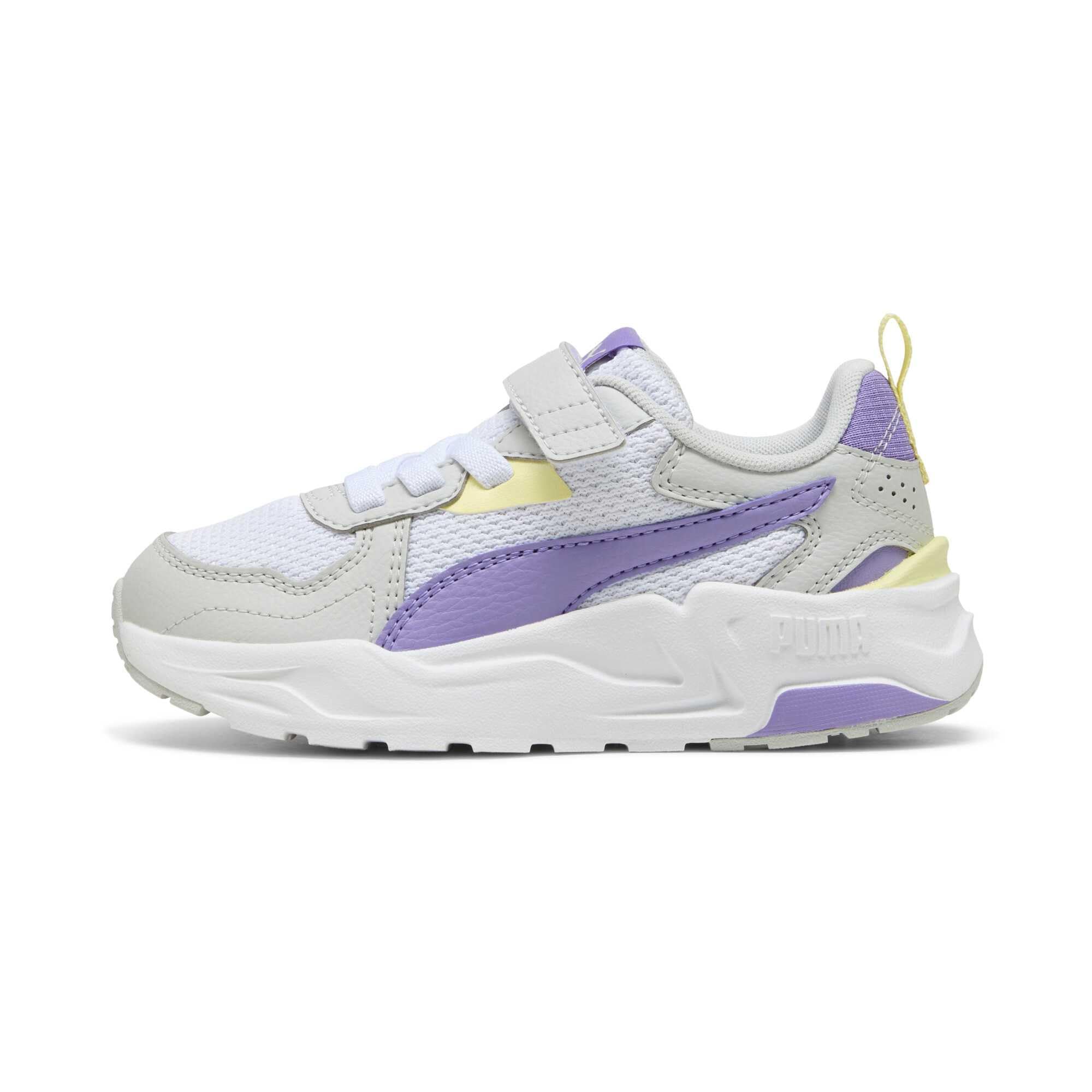 PUMA Trinity LITE AC+ PS Sneaker, White-Lavender Alert-Glacial Gray, 2 UK Child