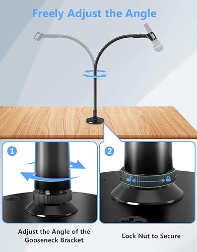 Miniatura 5 de Soporte de micrófono de cuello de cisne  Podio de 19 pulgadas y soporte para micrófono de pared, soporte ajustable de alta resistencia para