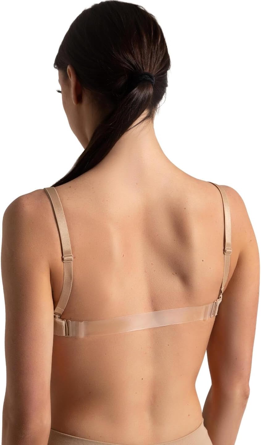 Capezio Womens Capezio Seamless Clear Back Sweetheart Bandeau Bra - Image 3