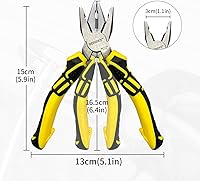 Vista 2 de BOOSDEN Alicates Linesman, Alicates de Lineman de alto apalancamiento de 6 pulgadas, alicates combinados, alicates eléctricos, alicates de corte