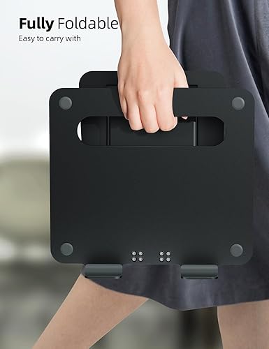 Miniatura 6 de Nulaxy Soporte para computadora portátil para escritorio, convertidor ergonómico de soporte para laptop sentado a pie, altura ajustable de 1.2 a 20