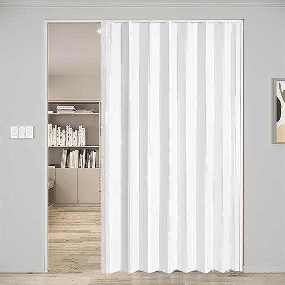 Generic 60x80in PVC Accordion Folding Door: Key Space-Saving Features