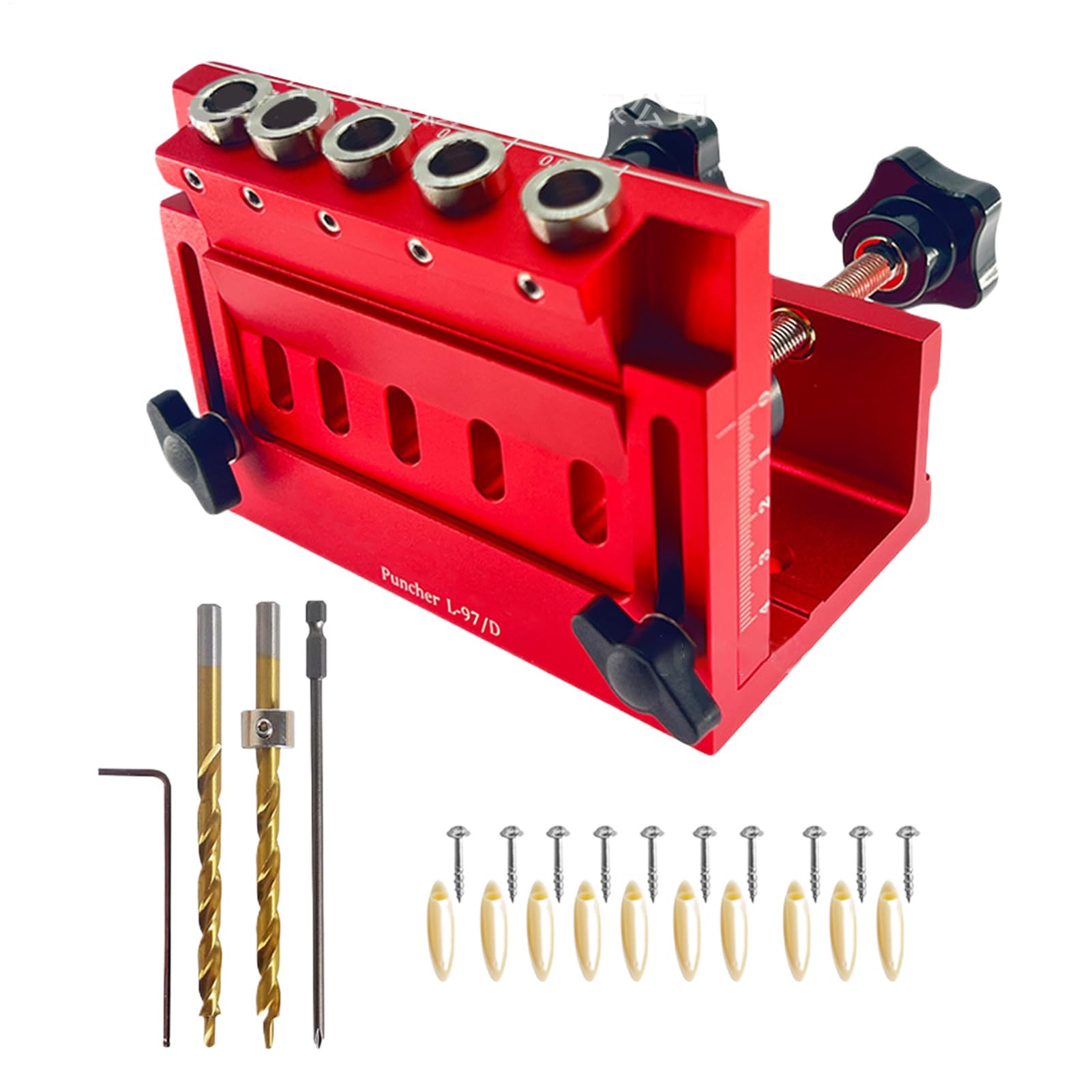 Pocket Hole Jig Lochlocator Dübel-Set | Aluminium Positionierhilfe Für Heimwerkerprojekte Und Holzarbeiten