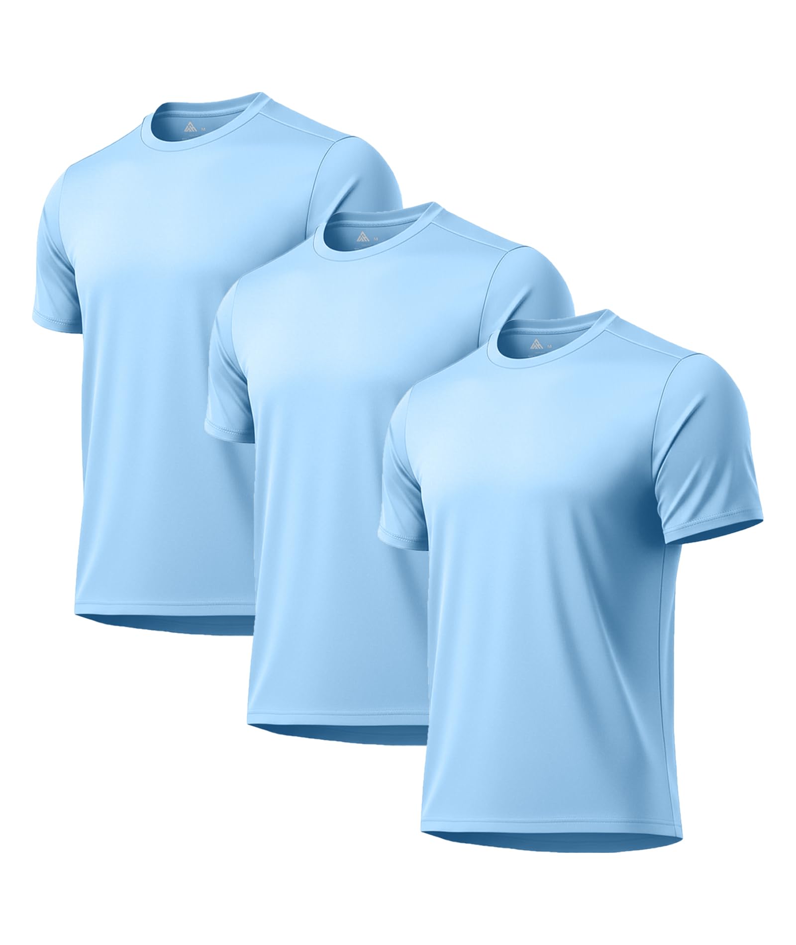 3 Pack Mens Swim Shirt Rash Guard Workout Shirts UPF 50+ Short Sleeve Fast Dry Sun Protection Lightweight Water Shirt