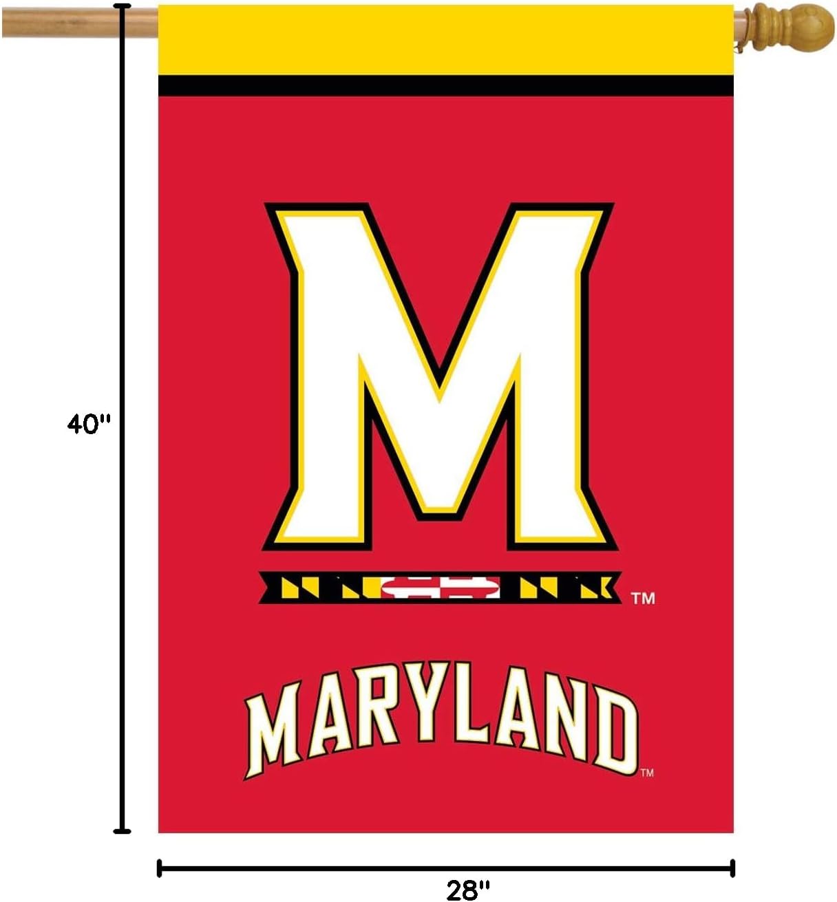 Briarwood Lane House Flag 40x28 For Outdoor Maryland Terrapins NCAA Licensed House Flag