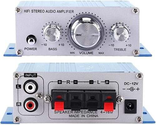 Miniatura 8 de SUNGOOYUE Mini amplificador automático para automóvil, DC 12V 2A aleación de aluminio de alta potencia HiFi Audio Música CD DVD MP3 Reproductor FM