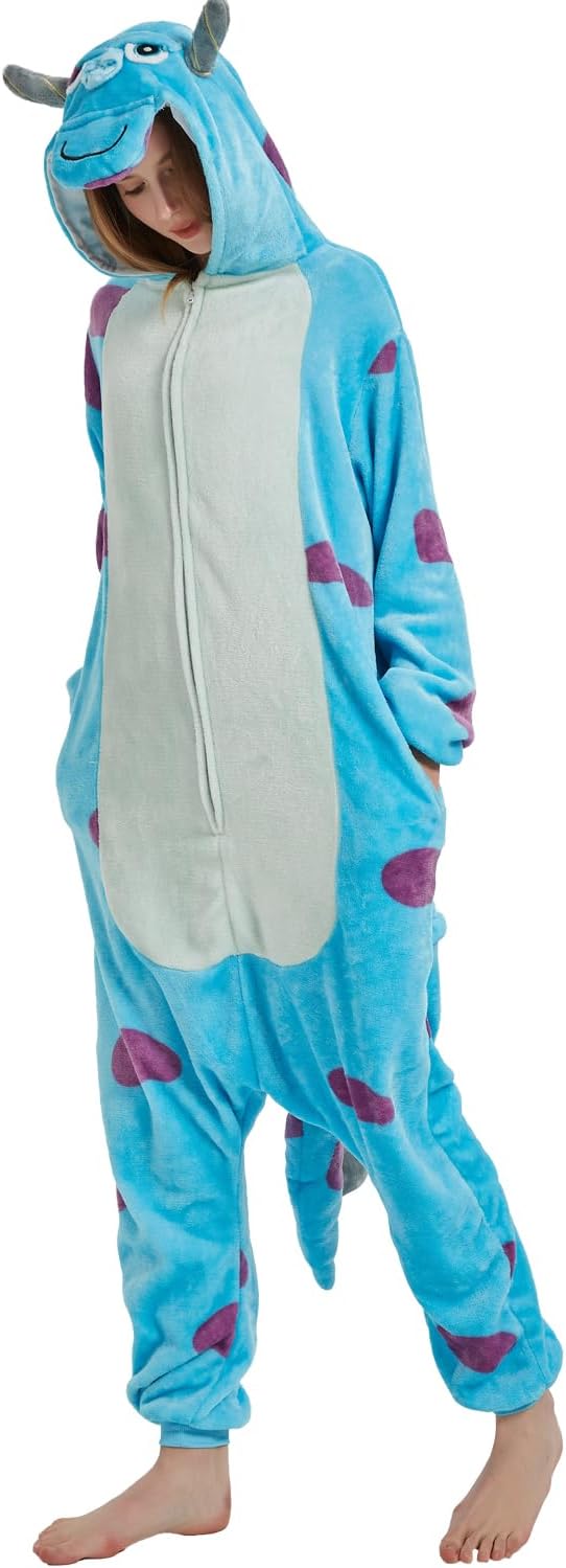 Adult Halloween Sullivan One Piece Pajamas Cosplay Costume Plush Sleepwear for Men Women - Image 6