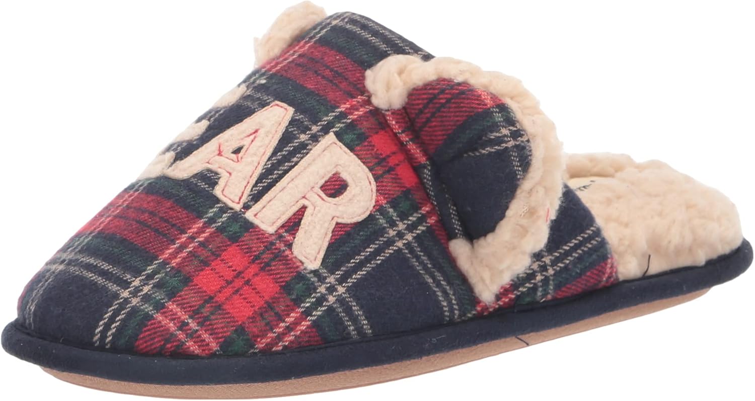 Dearfoams Women's Unisex Adult Lil Bear Scuff Slipper, Navy Blazer, Small
