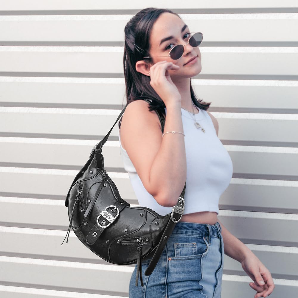 YDSIII Shoulder Bag for Women Tassels Shoulder Purse Purses for Women, 4-1-crushed Black