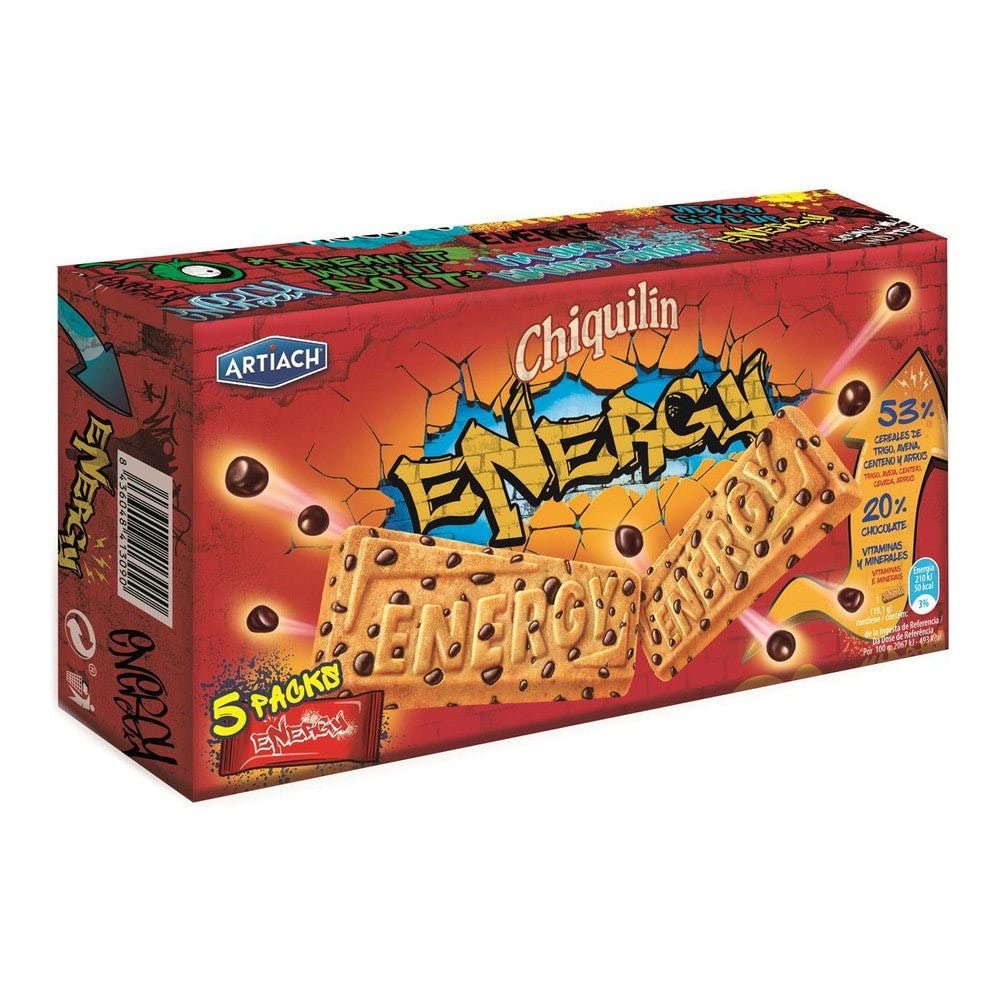 Artiach, Chiquilin Energy, Biscuits with Chocolate Chips, 5 x 40 gr