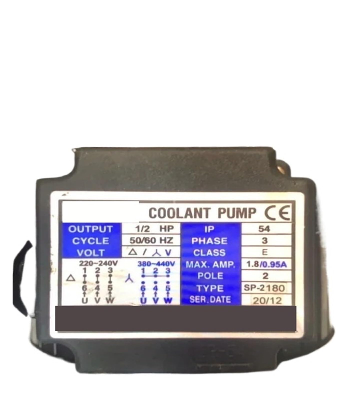 COOLANT Pump Water 1/2HP SP-2180 50/60HZ 380-440V
