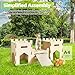 HIIMALEX Extra Large Wooden Bunny Castle House Multistory Climbing Tower Hideout Ventilated Sturdy Habitat for Rabbit Guinea Pig Chinchilla Ferret