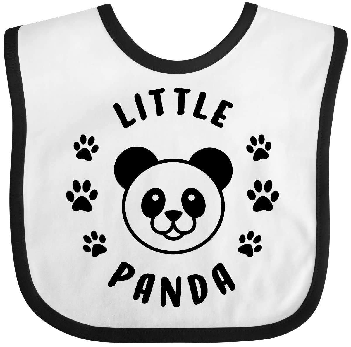 inktastic Little Panda Baby Bib White and Black 30fbb