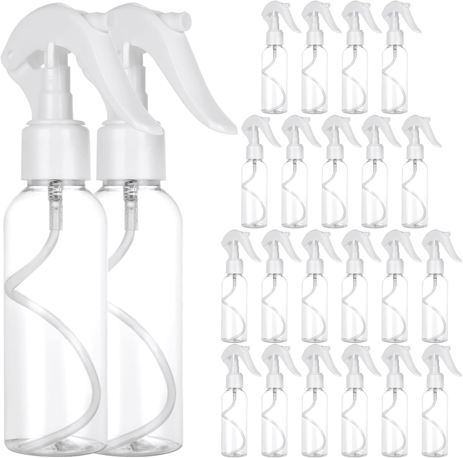 LOEQIAN 24 Pack Clear Spray Bottle, 3.5oz/100ml Plastic
