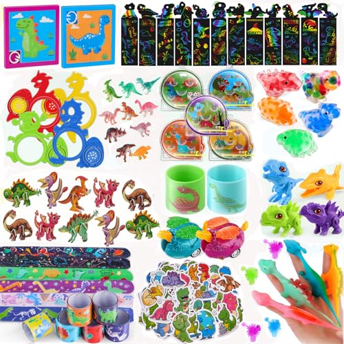 nicknack Party Bag Fillers,125Pcs Dinosaur Party Favours for Kids, Dinosaur Pinata Toys for Kids Birthday Parties, Classroom Prizes, Return Gifts for Boys Girls