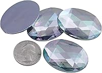 Vista 22 de 1.575 x 1.181 in, verde esmeralda H106, diamantes de imitación acrílicos ovalados con parte trasera plana, gemas para disfraz de cosplay, joyas