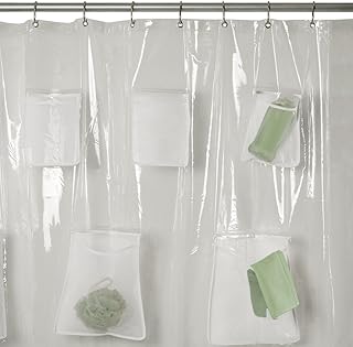 12 Mobile Home Bathroom Ideas for Smart Space Solutions 109 Maytex Mesh Pockets II Shower Curtain, Clear Peva