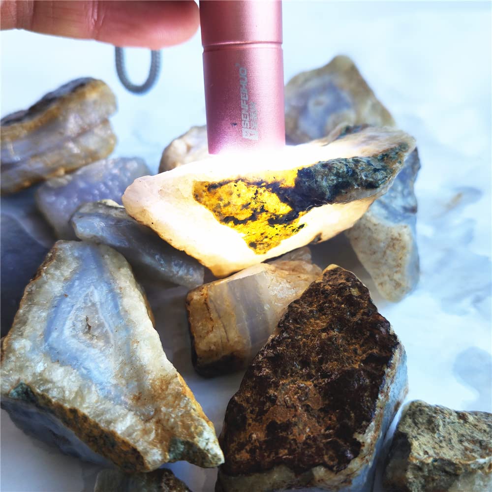 Amazon｜天然水晶 原石 天然ブルーカルセドニー 瑪瑙 石 ミネラル