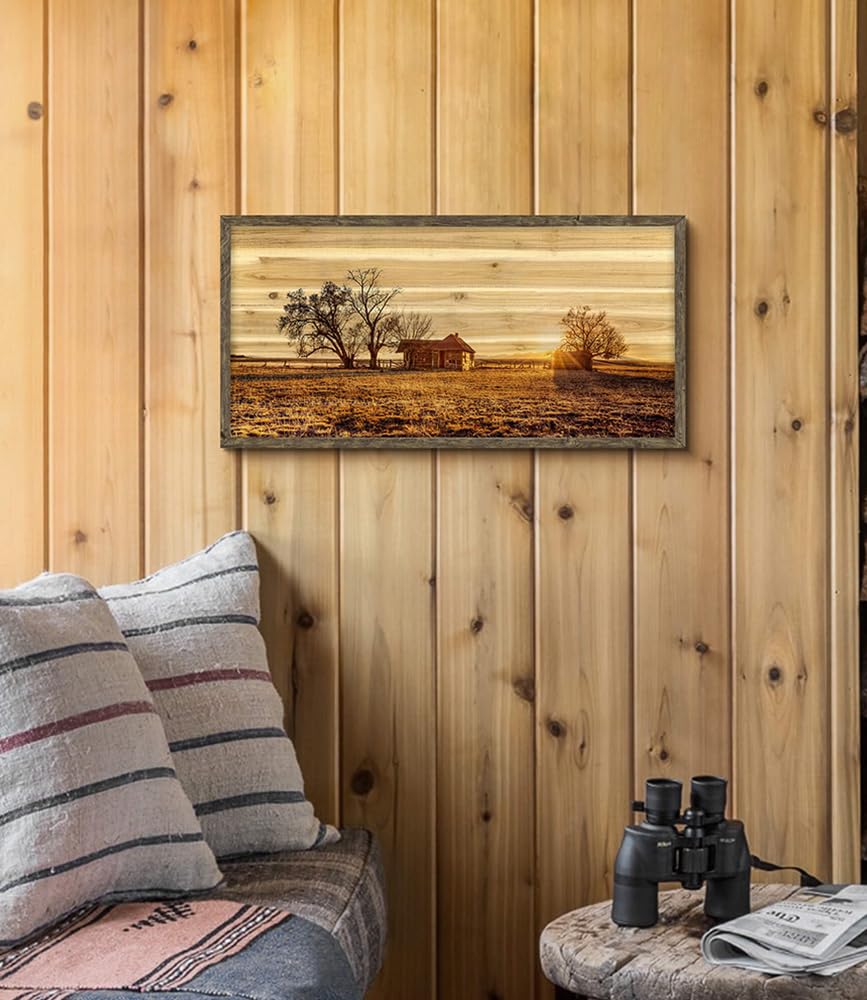 Arte De Pared De Campo De Trigo Dorado Atardecer Rústico Lienzo Paisaje  Campo Trigo Atardecer - Arte Pared 14x48 Pulgadas | Decoración Rústica  Granja Arte Pared Paisaje Rústico, image size:867x1000