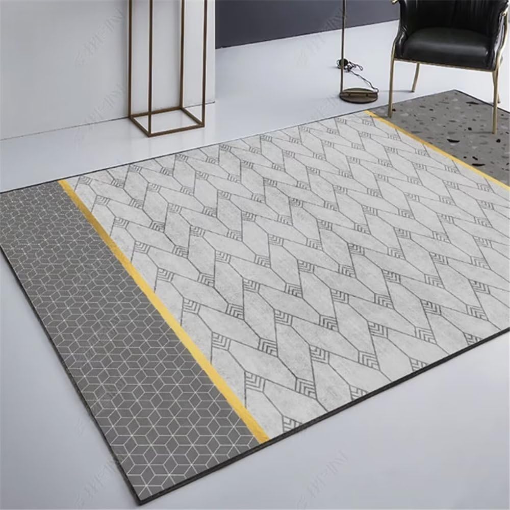 Tapis de chambre 60x90cm gris modèle stripe simple pour intérieur