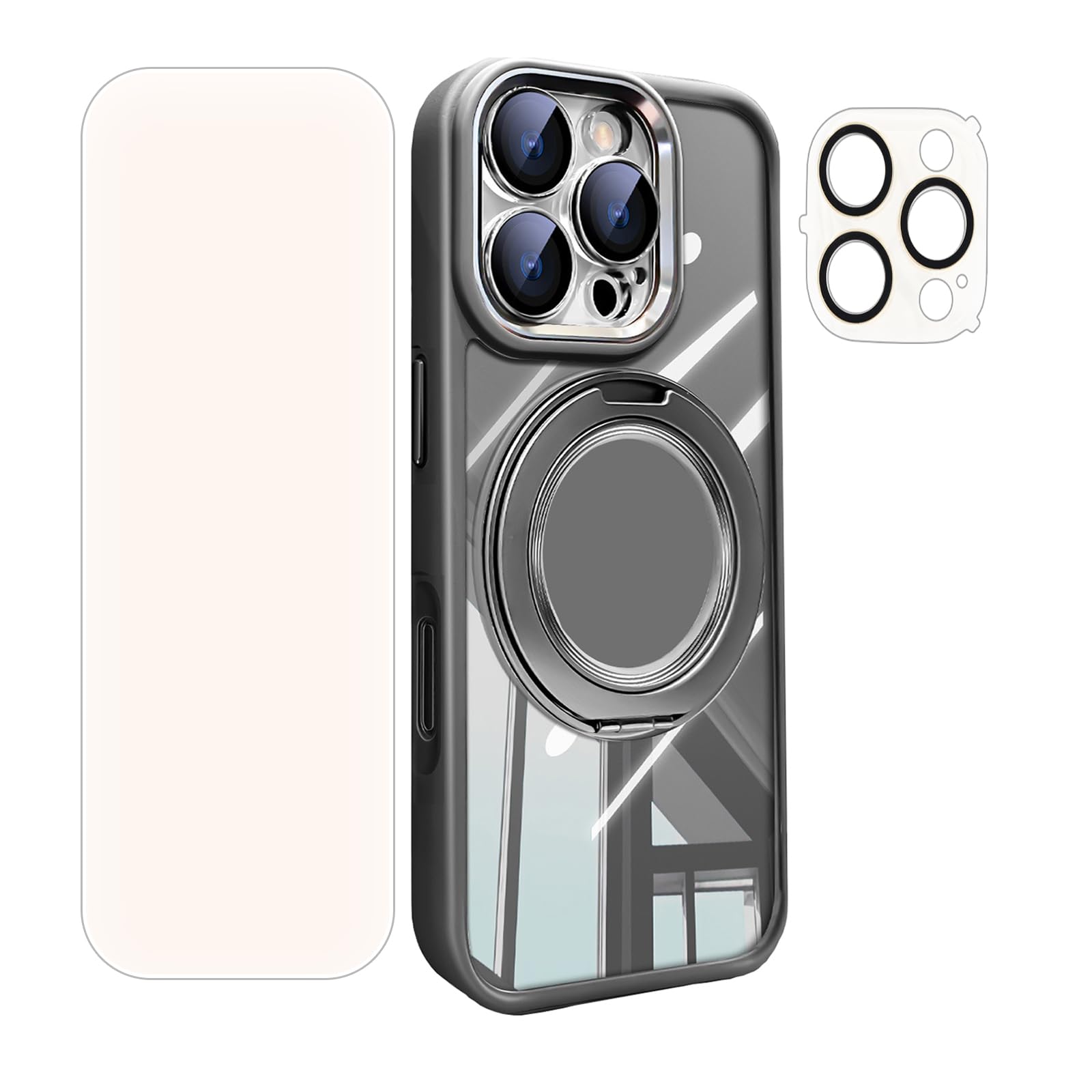 Coque iPhone 16 Pro design minimaliste gris avec support premium MagSafe - 8