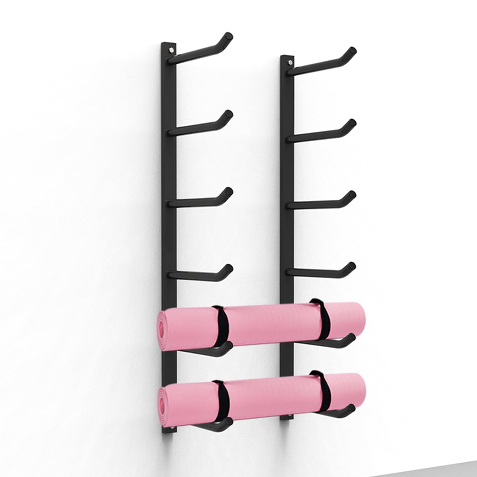 Support tapis de yoga grande capacité avec étagère métallique de rangement robuste