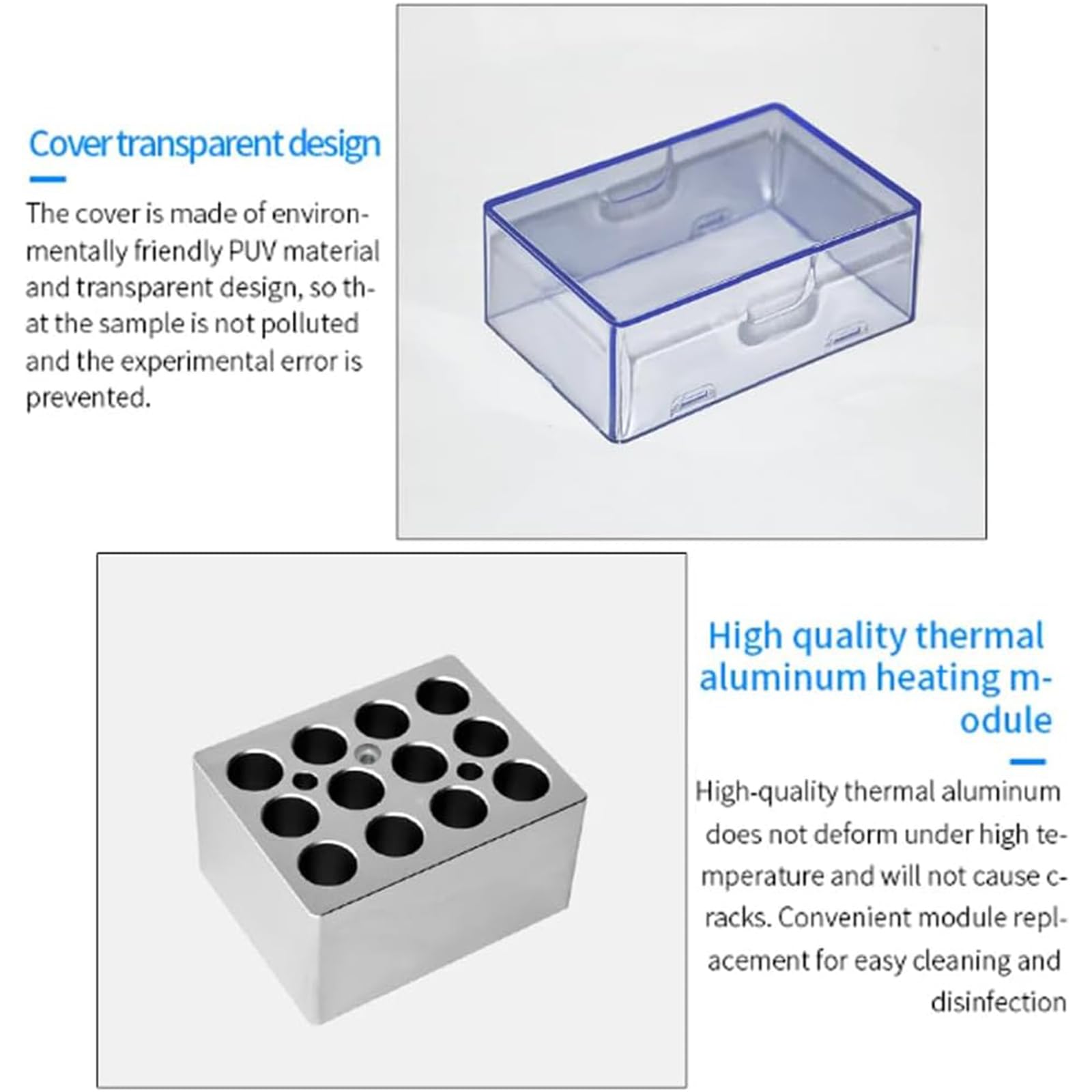 Mini riscaldatore termostatico digitale per bagno secco, gamma di riscaldamento 5-100 ℃, modulo a 15 fori da 1,5/2 ml, timer 0-100 ore per esperimenti chimici e biologici
