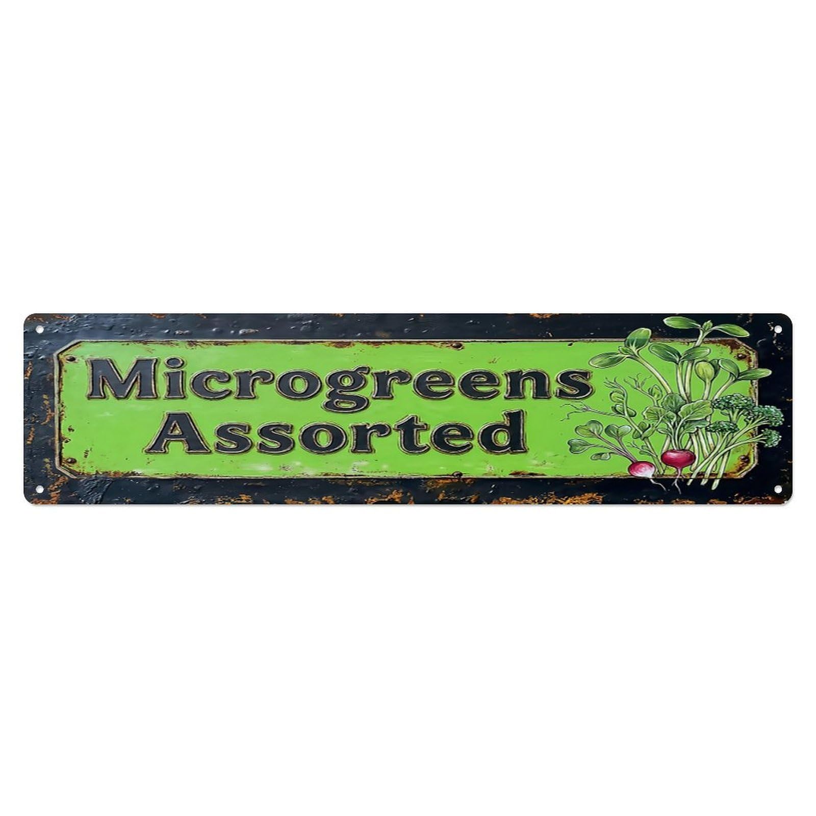 Vintage Microgreens Assorted Tiny Farmhouse Metal Tin Sign