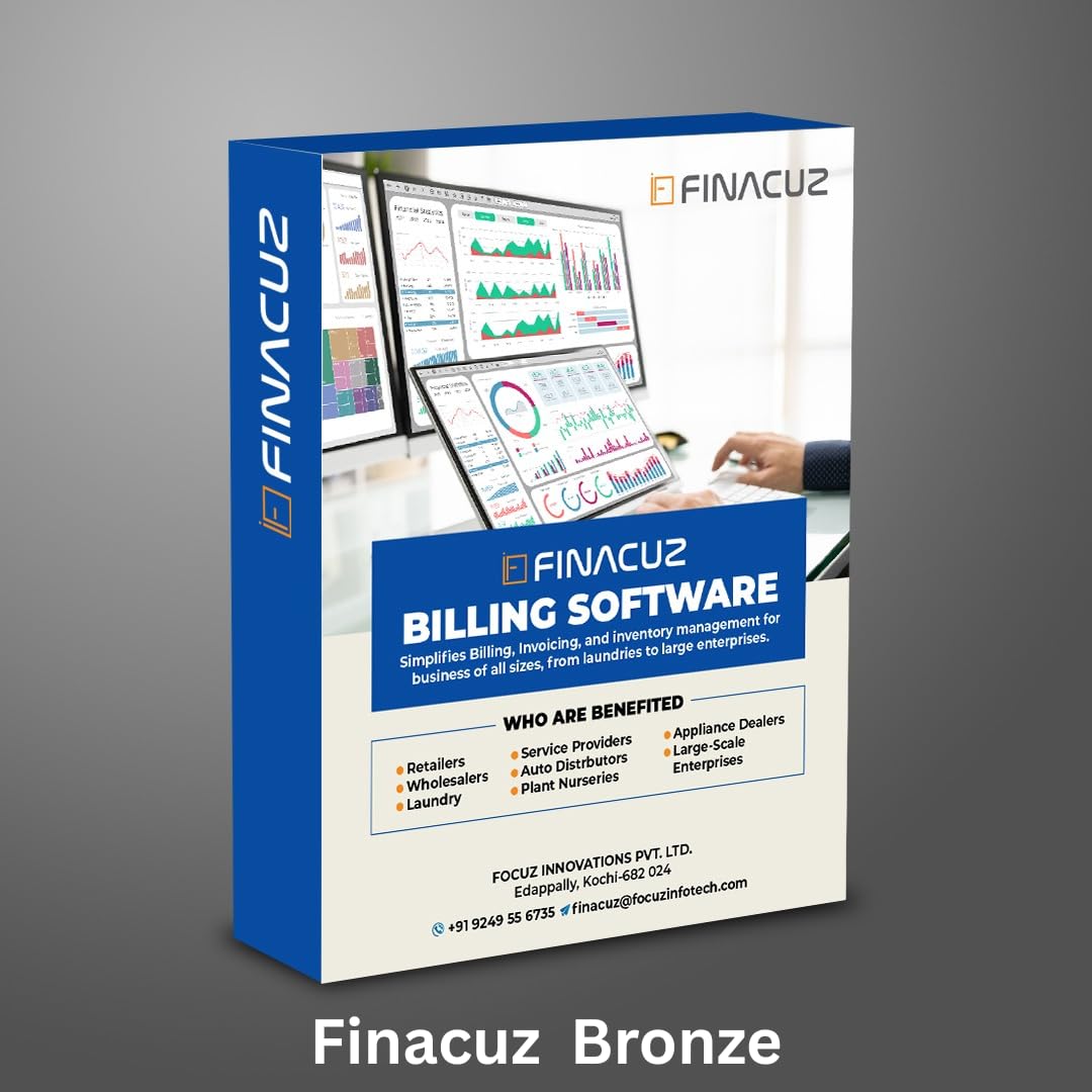 Finacuz Billing Software-Bronze , cloud based single user,One Year, Business Management Solution for Invoicing,Full support.