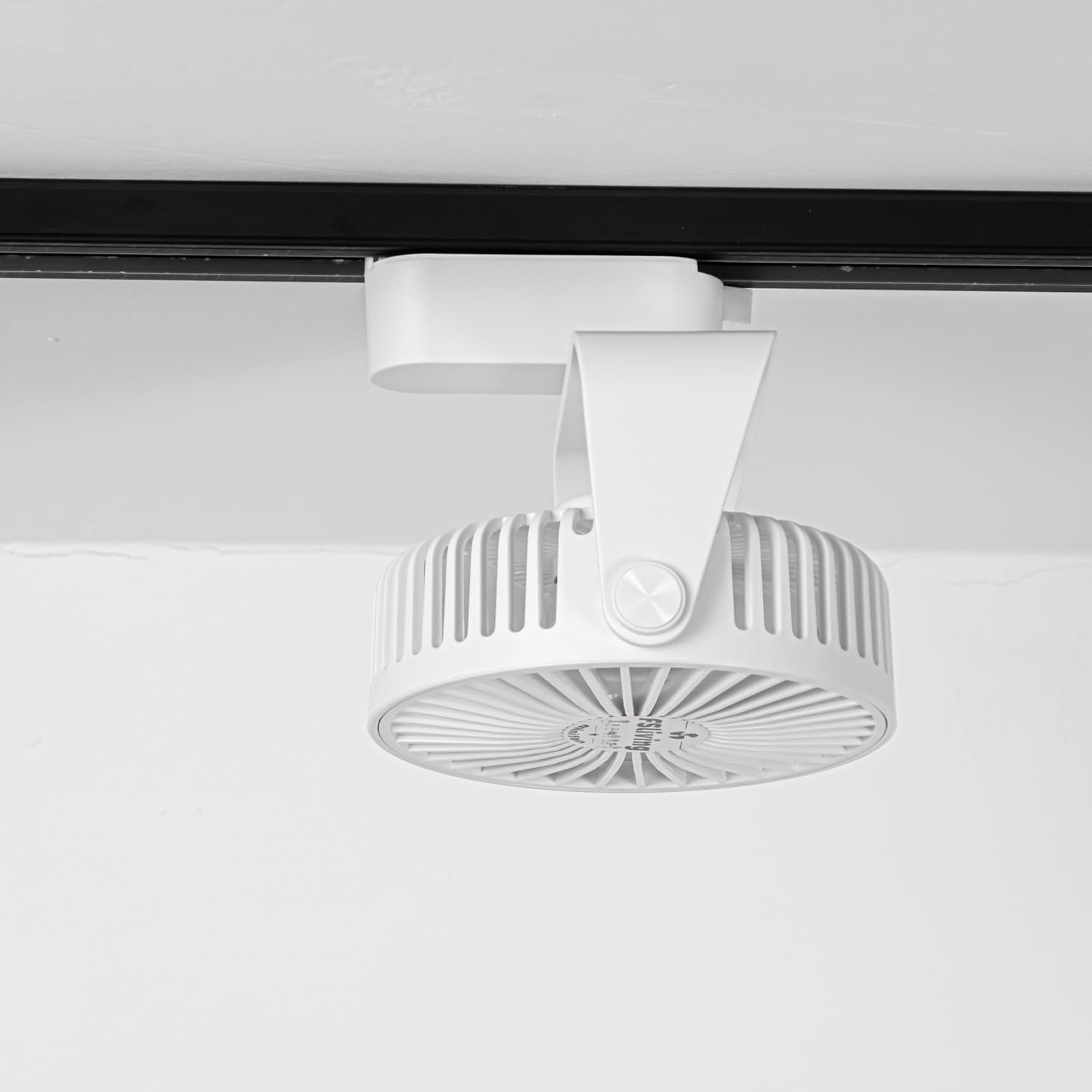 H-Type Track White Ceiling Fan Easy To Install Adjustable Angle Simple Modern Design For Home Cooling Plants Shelf
