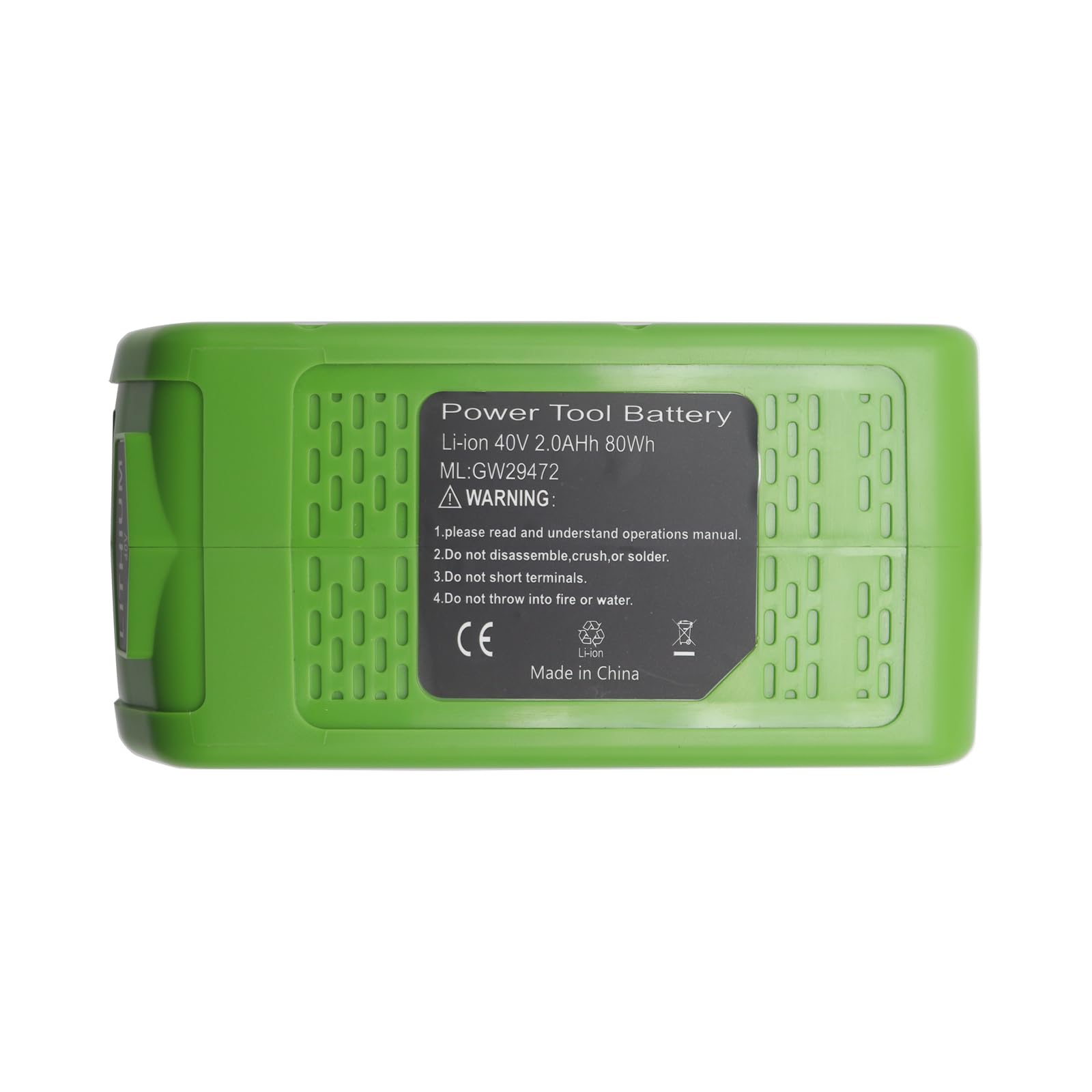 Batteria di ricambio per Greenwoks 40 V 2.0 Ah agli ioni di litio 29472 29462 2901319 29252 20202 22262 25312 25322 20642 22272 27062 21242 per G-Max G-Max V batteria utensili elettrici