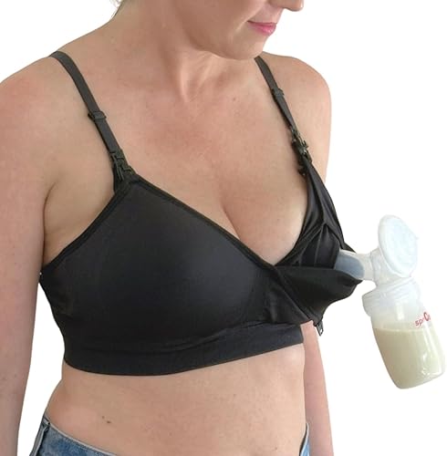 Vista 11 de Supermom Silhouette with Light Fixed Pads, Pumping Bra Hands Free, Adjustable Pumping & Nursing Bra for All Breast Pumps (Combo Pack) Maine Blue Bra