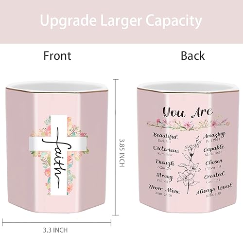 Vista 202 de WAVEYU - Portalápices bonito para escritorio, decoración de escritorio para niñas y mujeres Flor negra