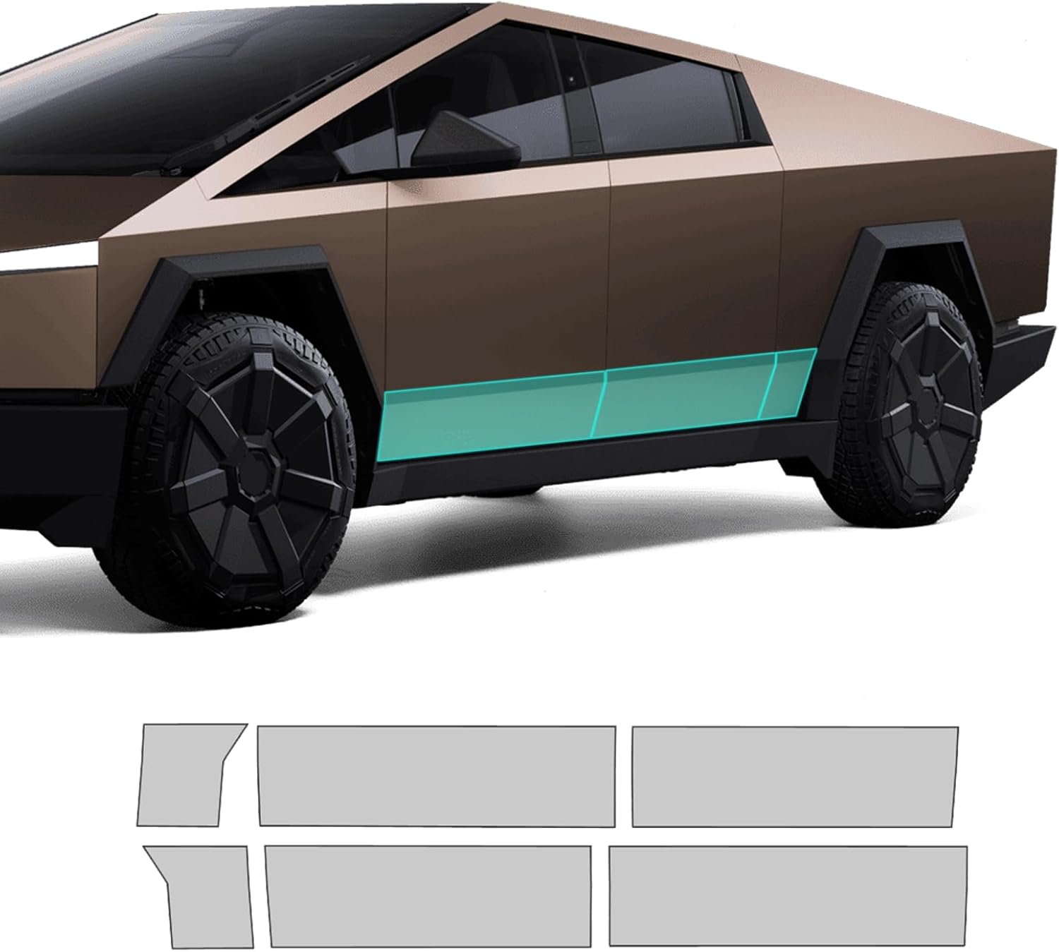 for 2024-2025 Tesla Cybertruck TPU PPF HD Clear Paint Protective Film Custom Fit Anti Scratch Self Healing Shield Guard Tesla Finishing Accessories for Lower Door Section